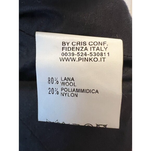 PINKO black And White Wool Italian One Button Blazer Womens Size 10 - Picture 5 of 8
